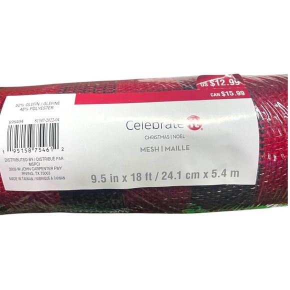 Christmas Mesh Roll- Red/Black - Picture 3 of 4